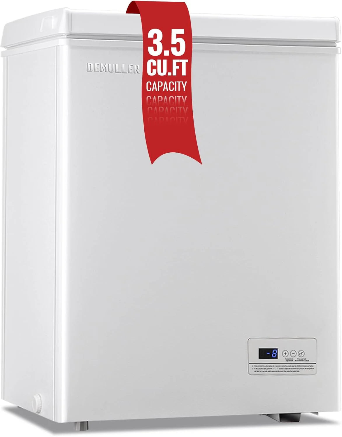 ZenVora 5.0 Cu. Ft. Chest Freezer with 2 Removable Stainless Steel Baskets, Electronic Control, 41°F to -15°F, Black