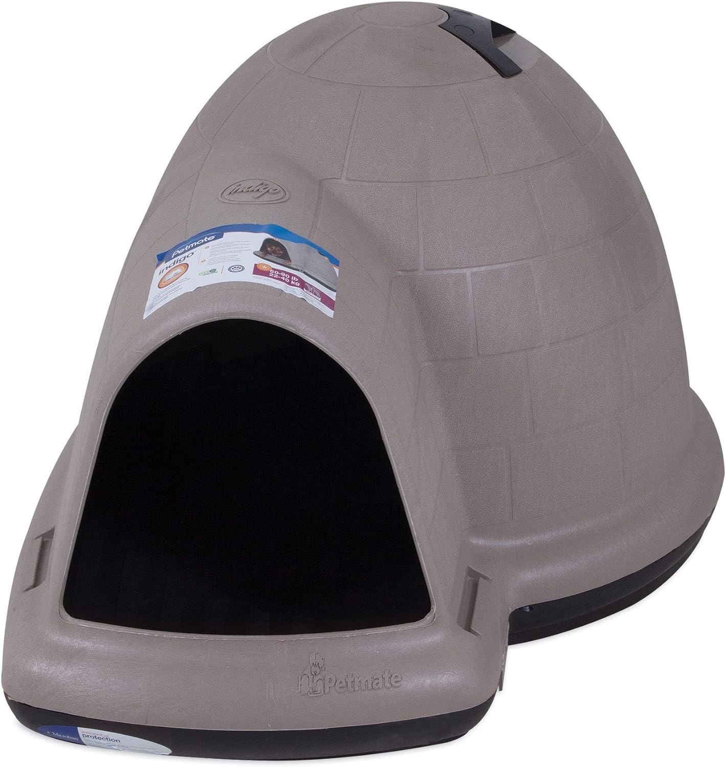 ZenVora XL Igloo Dog House for Dogs 90-125 Lbs., All-Weather Pet Shelter, Made in USA