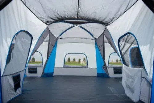 ZenVora 16-Person 3-Room Family Cabin Tent with 3 Entrances