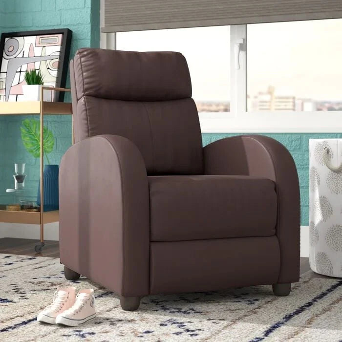 ZenVora PU Leather Recliner Chair, Single Living Room Sofa Lounge Chair with Reclining Function