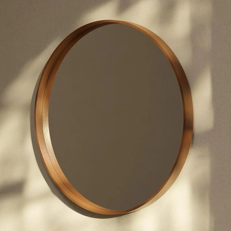 ZenVora Classic Farmhouse Round Wall Mirror, Wooden Frame Decorative Accent Mirror for Living Room, Bedroom and Entryway
