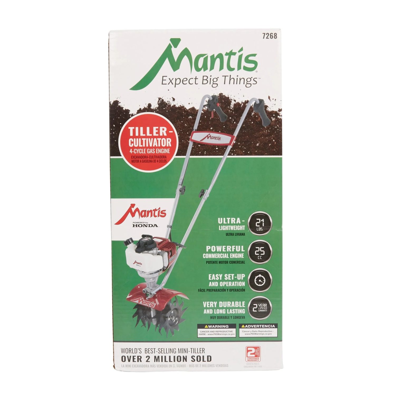ZenVora 25cc 9-Inch Front-Tine Forward-Rotating Mini Tiller/Cultivator