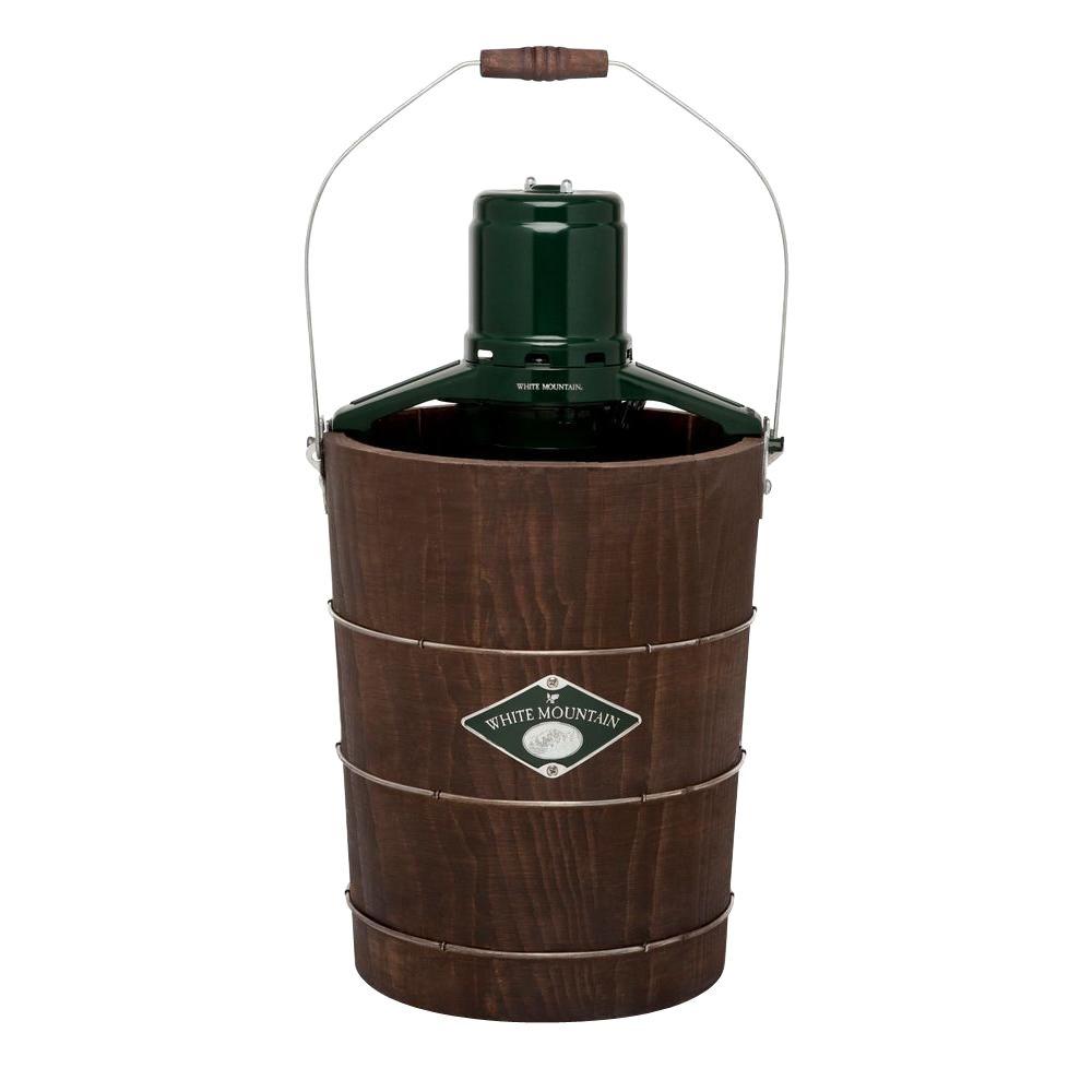 ZenVora 6-Quart Electric Ice Cream Maker, Green and Brown