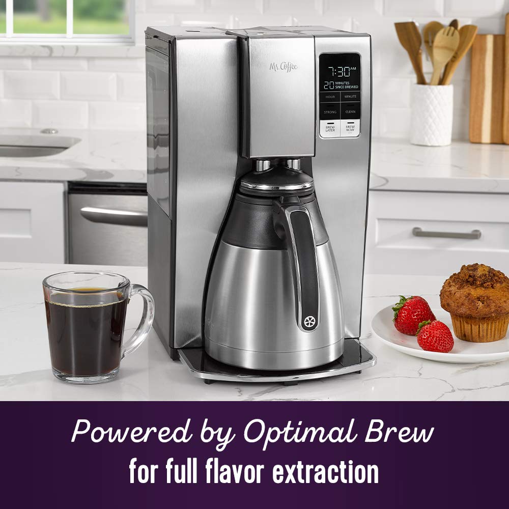 ZenVora 10-Cup Programmable Coffee Maker – Thermal Carafe with Strong Brew Selector