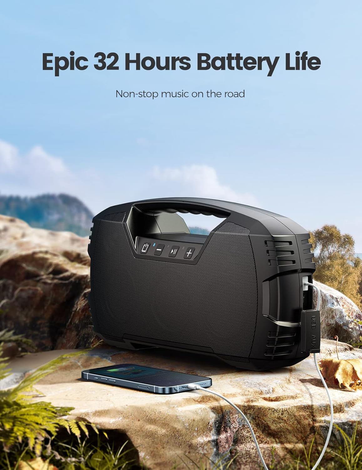 ZenVora IPX7 Waterproof 40W Bluetooth Speaker, Portable Wireless Outdoor Speaker for Beach, Pool, Travel and Home