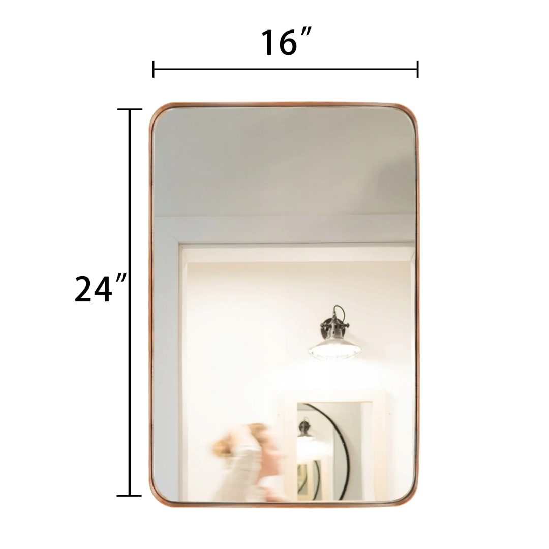 ZenVora Wall Mirror Vanity Mirror, Bathroom Mirror with Rounded Corners, 1 Piece