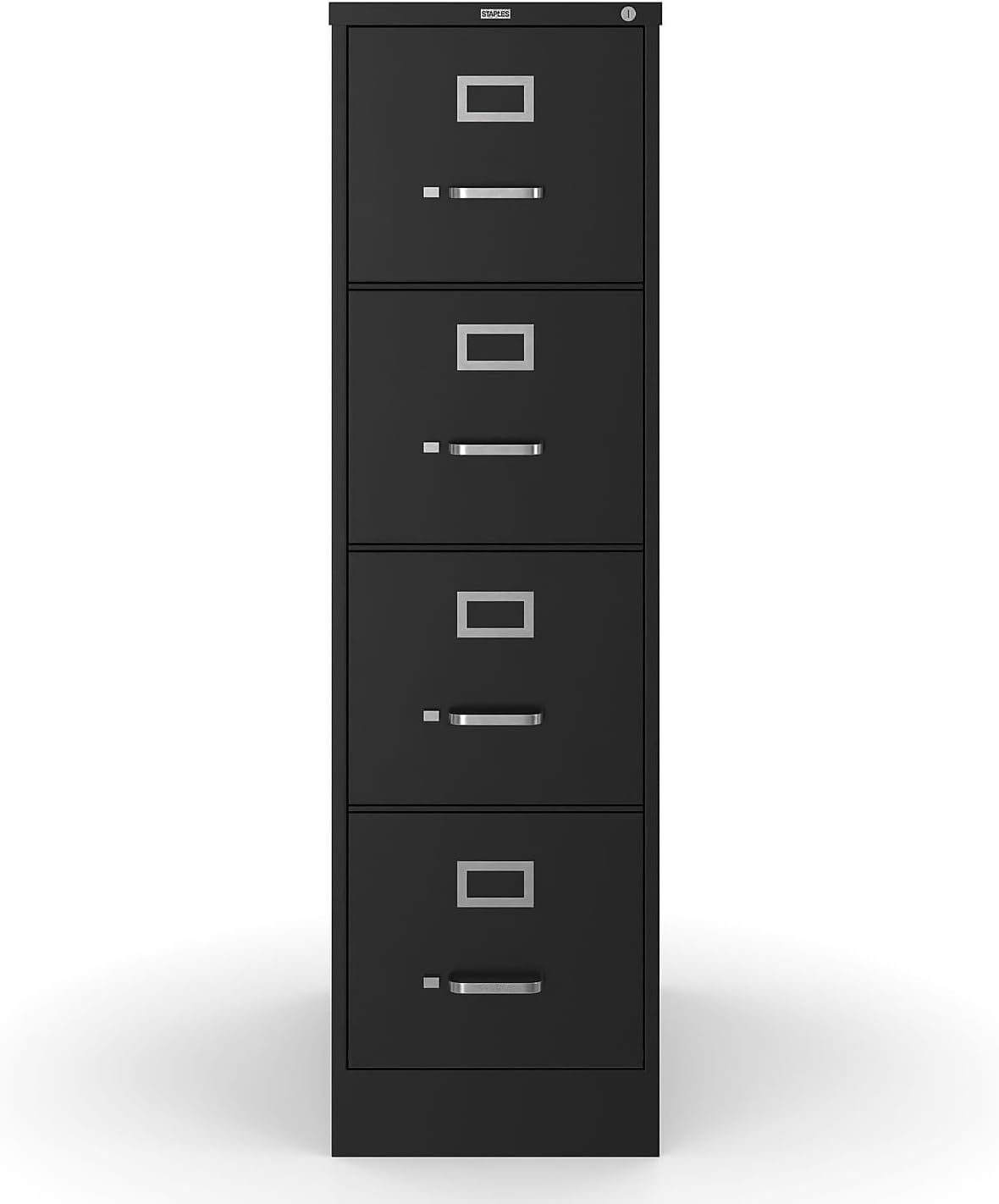 ZenVora 4-Drawer Lockable File Cabinet, Black, 25-Inch D x 15-Inch W