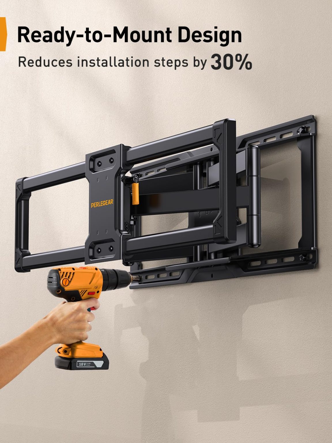 ZenVora UL Listed Full Motion TV Wall Mount for 42-90" TVs, Adjustable Swivel and Tilt Bracket for Flat Screen TVs