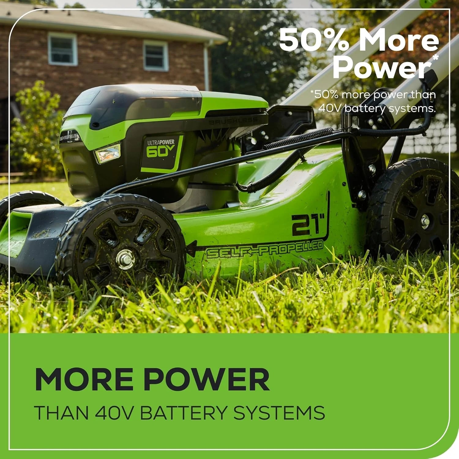 ZenVora 60V 21-Inch Cordless Self-Propelled Lawn Mower with 2 x 4.0Ah Batteries and Dual-Port Rapid Charger