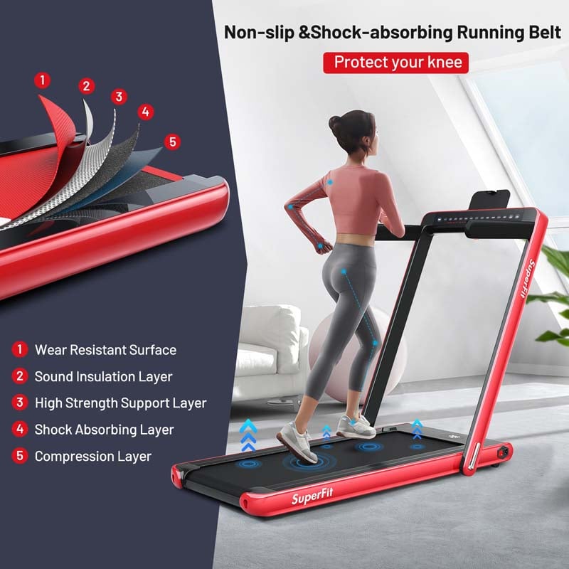 ZenVora 2-in-1 Folding Electric Treadmill, 2.25 HP, Under-Desk, with Dual Display and Smart App Control