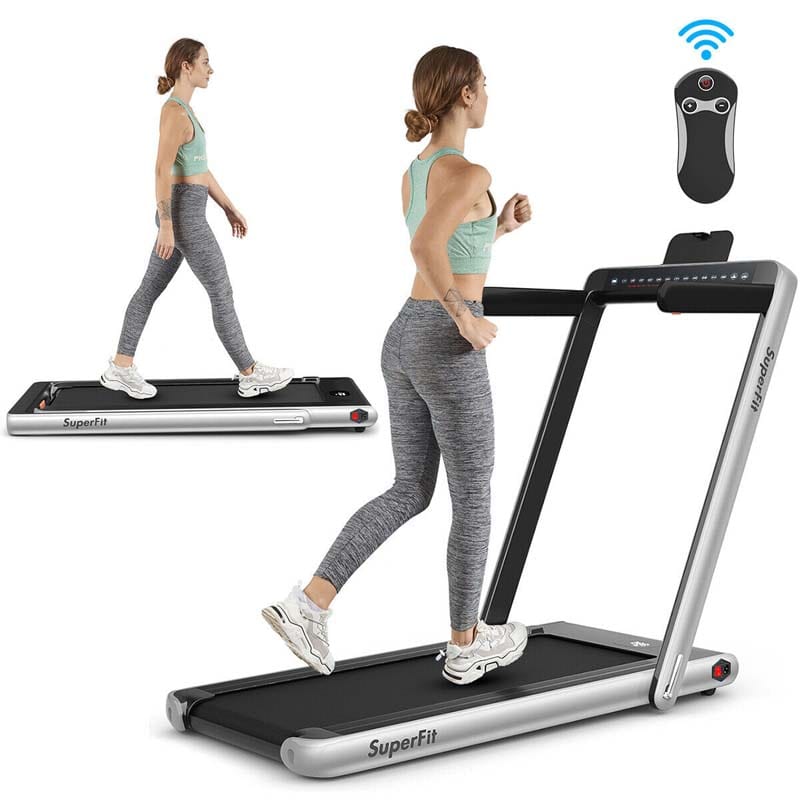 ZenVora 2-in-1 Folding Electric Treadmill, 2.25 HP, Under-Desk, with Dual Display and Smart App Control