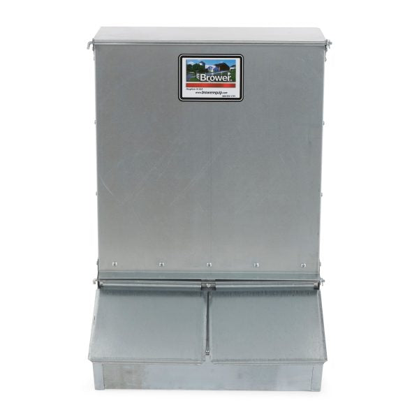 ZenVora 3.7 Bushel 2-Door Hog Feeder – Galvanized Steel Supplement Feeder for 8 Hogs