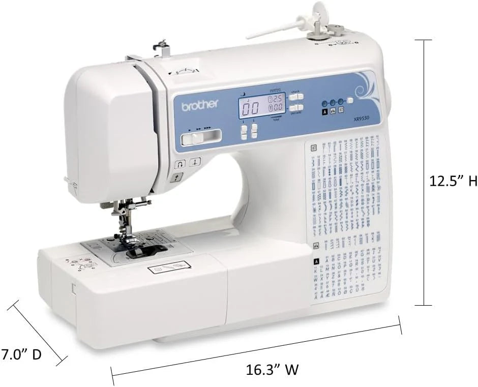 ZenVora Computerized Sewing and Quilting Machine, 165 Built-in Stitches, LCD Display, Wide Table, 8 Included Presser Feet, White, 20 x 12 x 17 Inches
