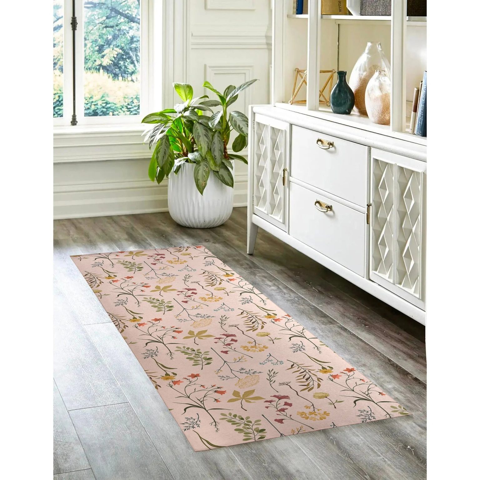 ZenVora Fall Botanical Floral Kitchen Mat, Decorative Anti Fatigue Non Slip Floor Rug for Kitchen and Home Decor