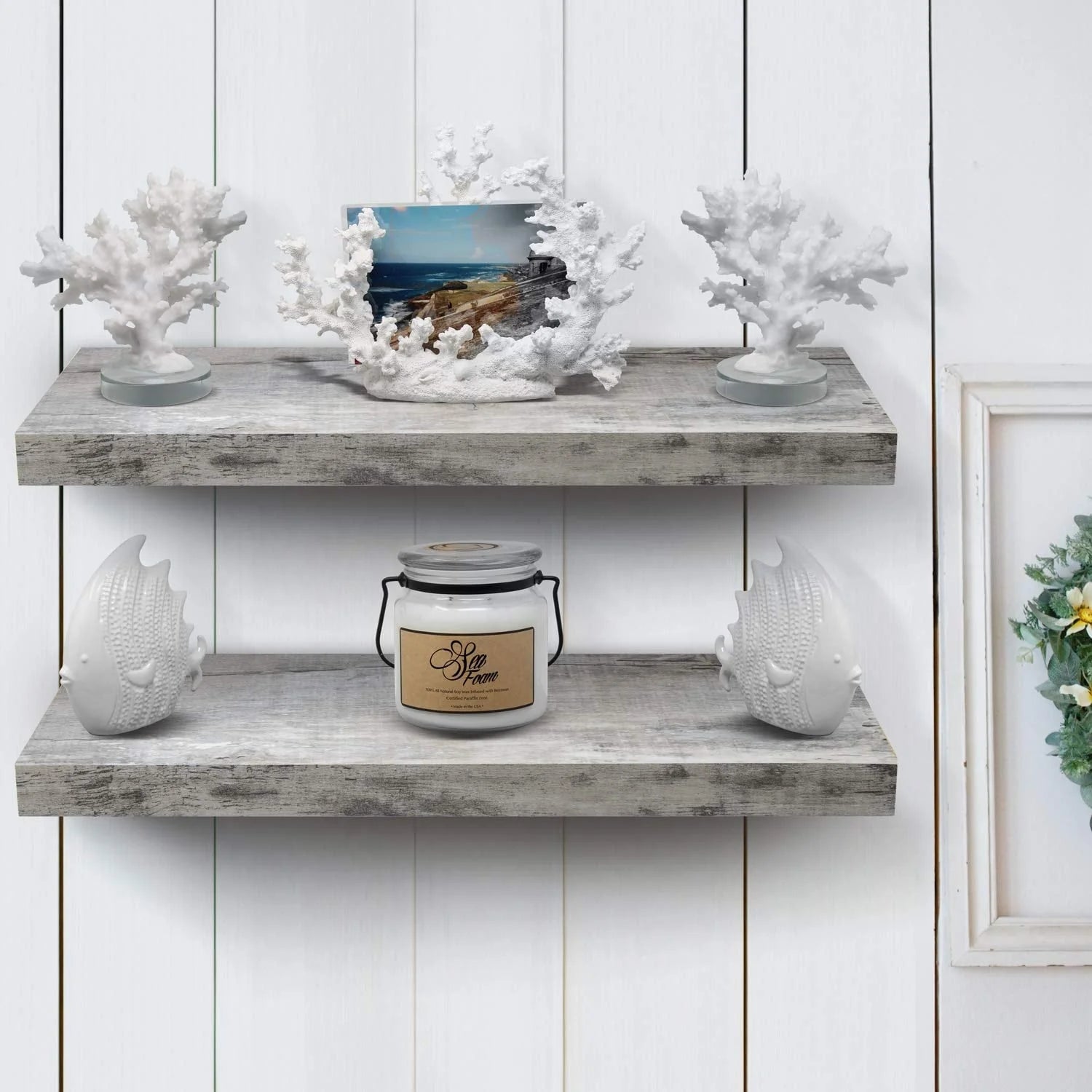 ZenVora 24 Inch Extra Long Floating Wall Shelf, Wall Mounted Display and Storage Shelf for Home Decor