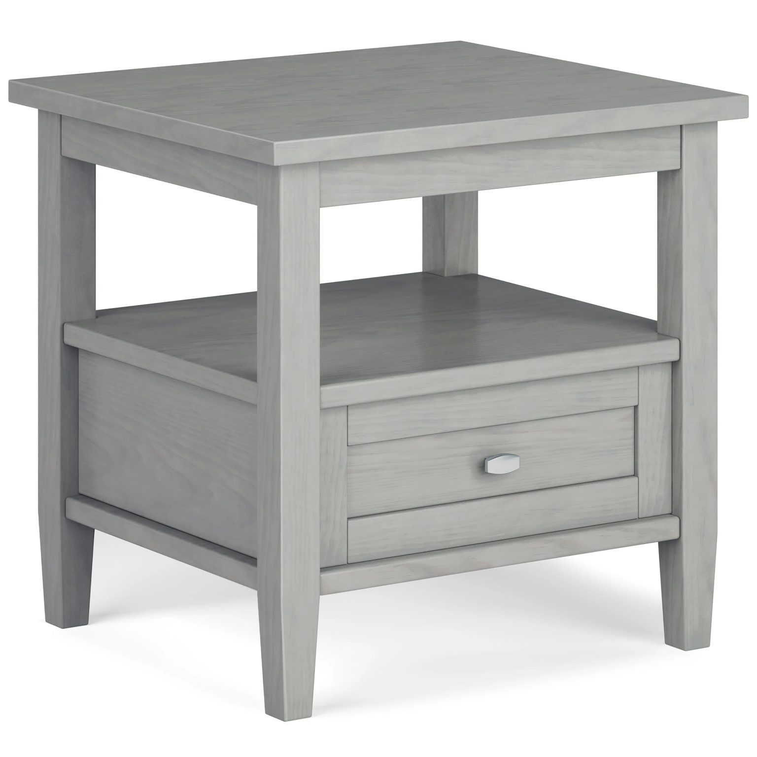 ZenVora 20 Inch Wide Solid Wood Rectangle End Table, Transitional Side Table