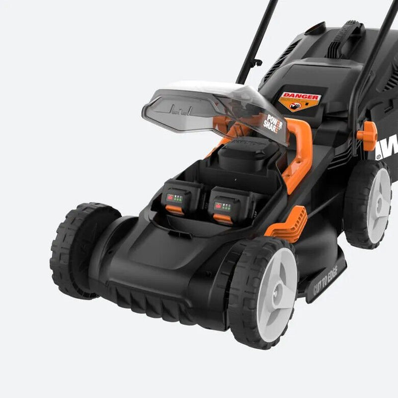 ZenVora 40V Cordless Lawn Mower - 14-Inch Battery Powered Mower with Intellicut, Mulching & Dual 20V Batteries