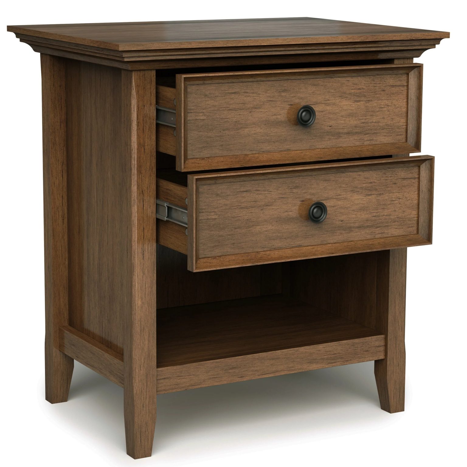 ZenVora 24 Inch Wide Solid Wood Nightstand, Bedside Table and Bedroom End Table