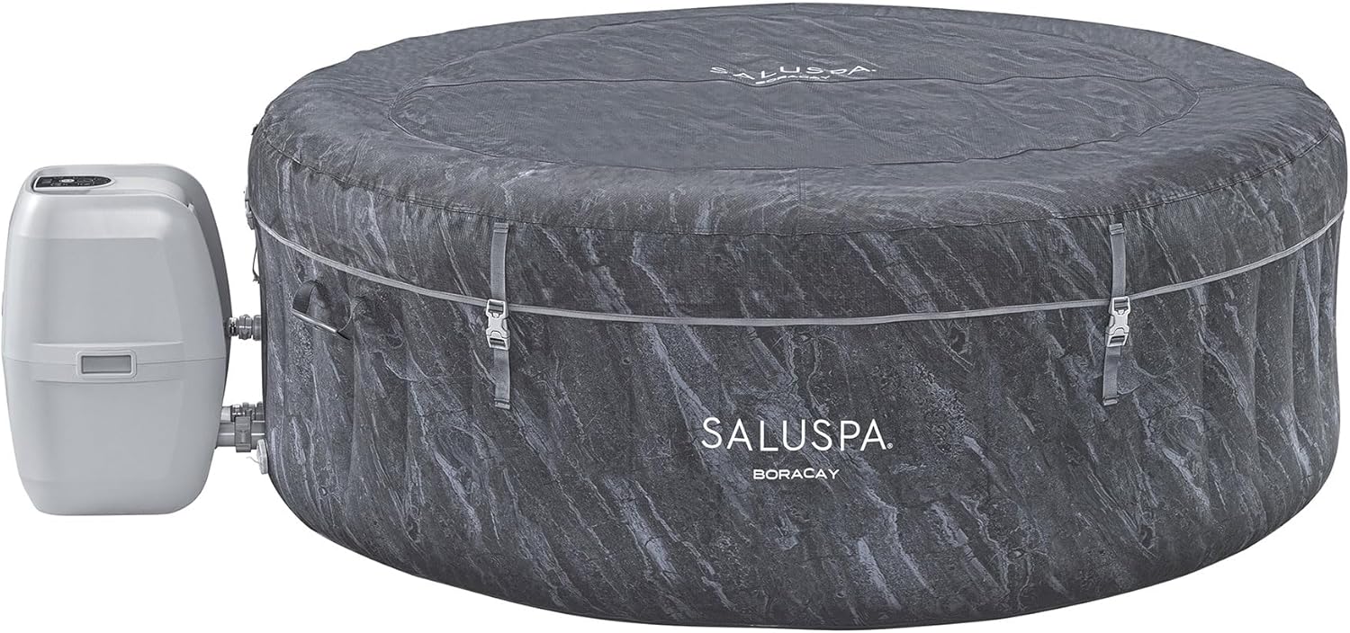ZenVora 2-4 Person Inflatable Hot Tub Spa - Portable Outdoor Jacuzzi with 120 AirJets and EnergySense Cover