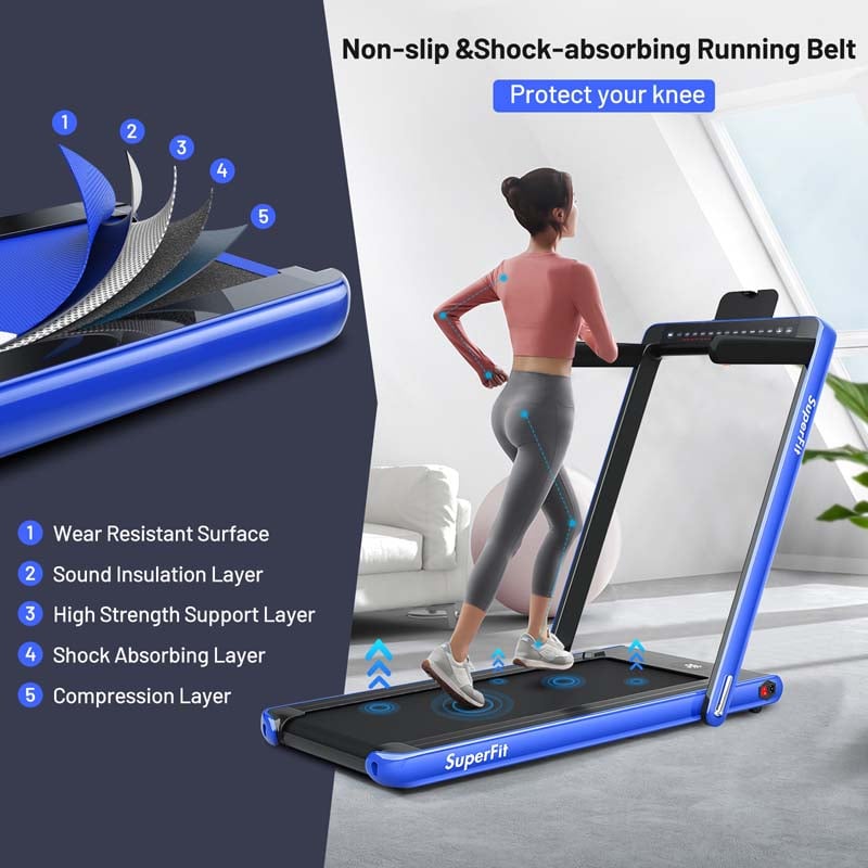 ZenVora 2-in-1 Folding Electric Treadmill, 2.25 HP, Under-Desk, with Dual Display and Smart App Control