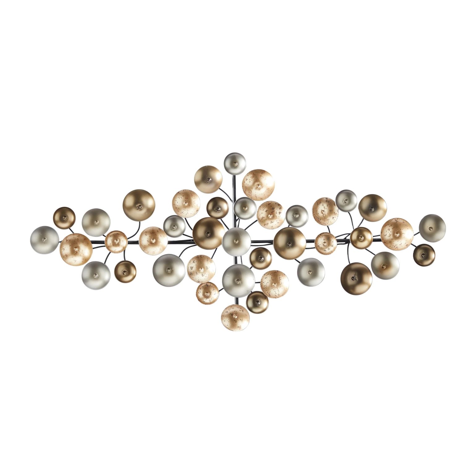 ZenVora Gold Metal Plate Wall Decor with Textured Pattern, Decorative Wall Art