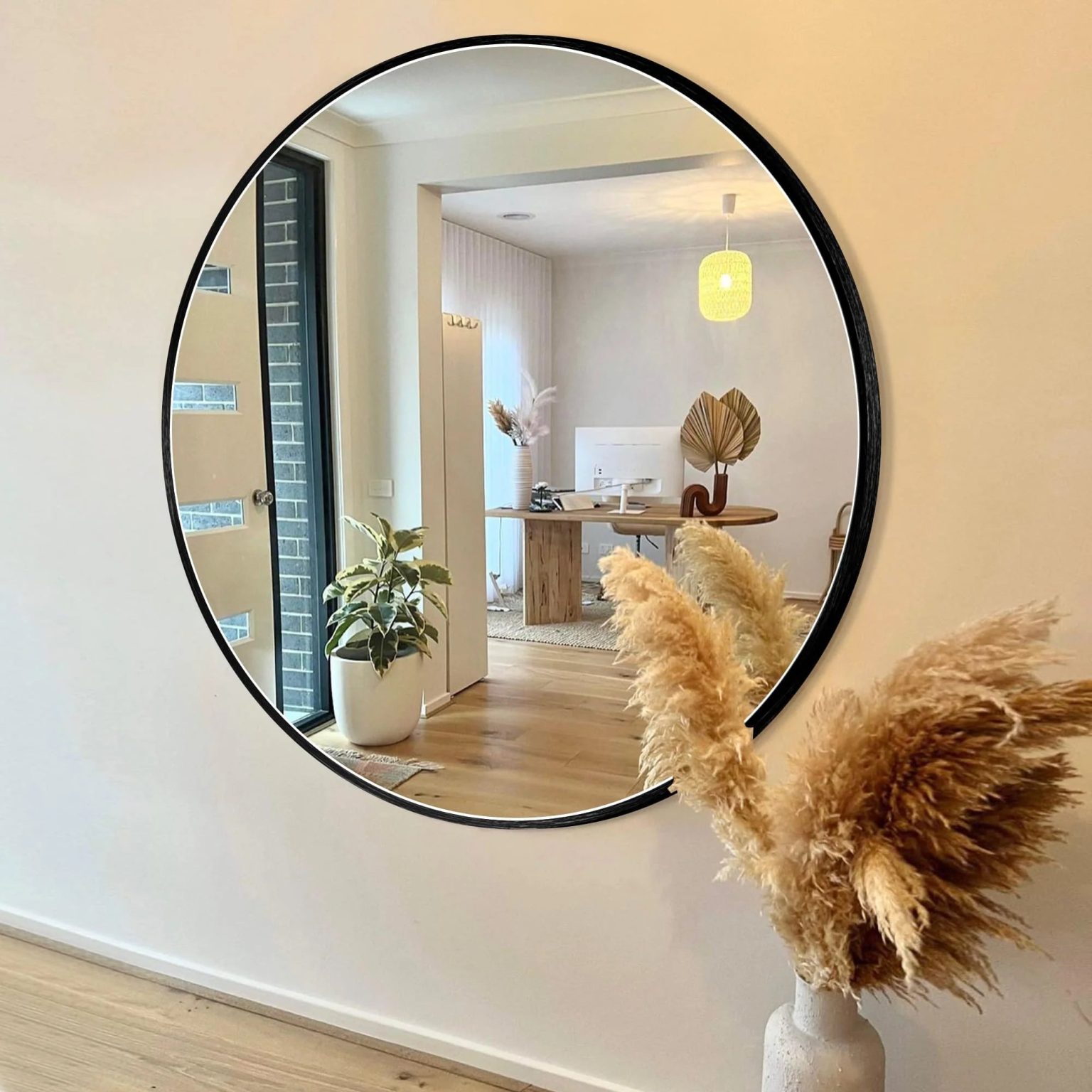 ZenVora Modern Round Bathroom Vanity Mirror, Wall Mounted Circular Mirror for Bathroom, Bedroom and Home Decor