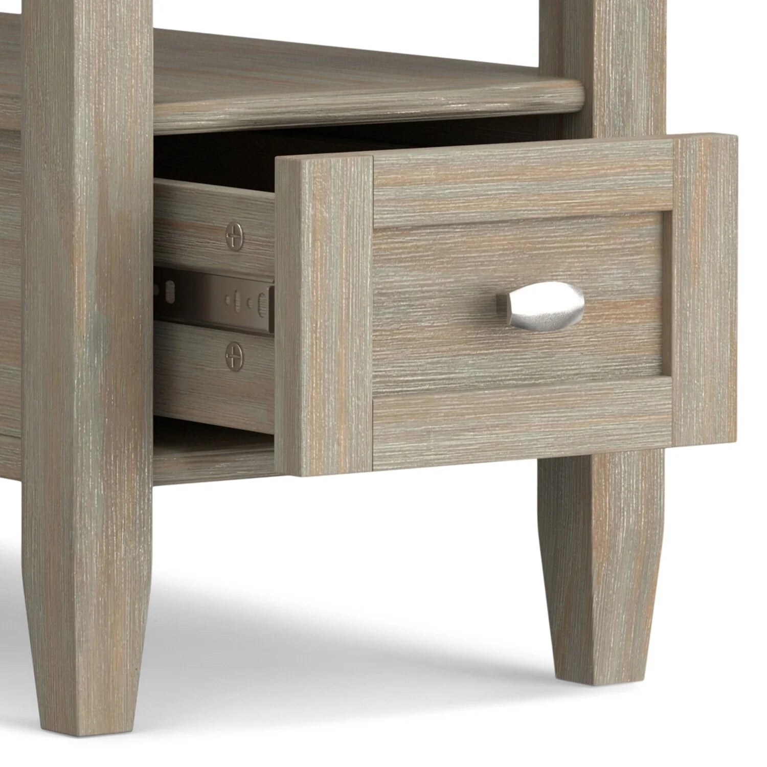 ZenVora 14" Wide Solid Wood Narrow Side Table, Rectangle Transitional Style Accent Table