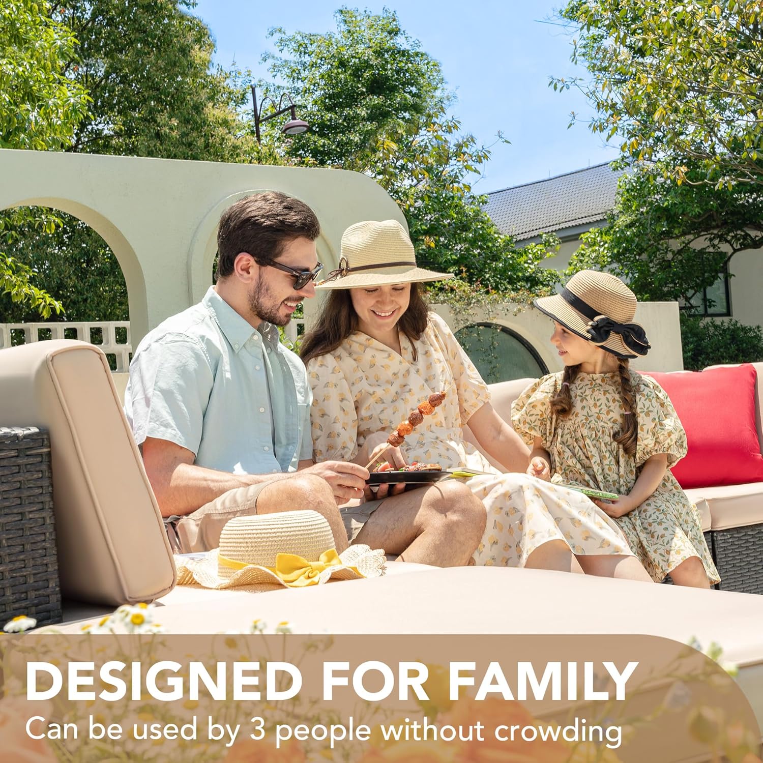 ZenVora 5-Piece All-Weather Patio Furniture Set with Cushions, Outdoor Wicker Conversation Sofa Set for Garden, Deck & Backyard