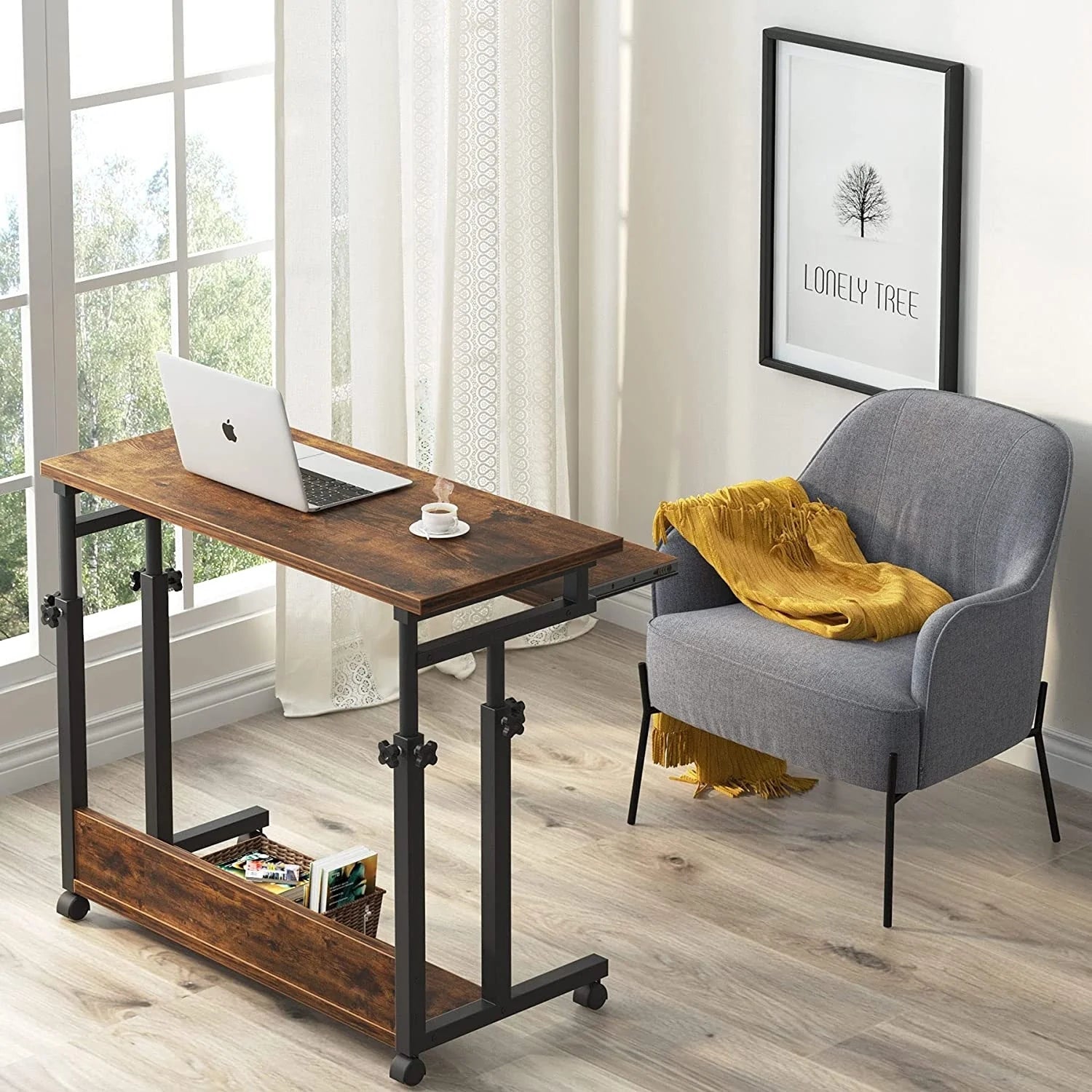 ZenVora Height Adjustable Laptop Desk, Portable Sofa and Bed Table for Work and Study
