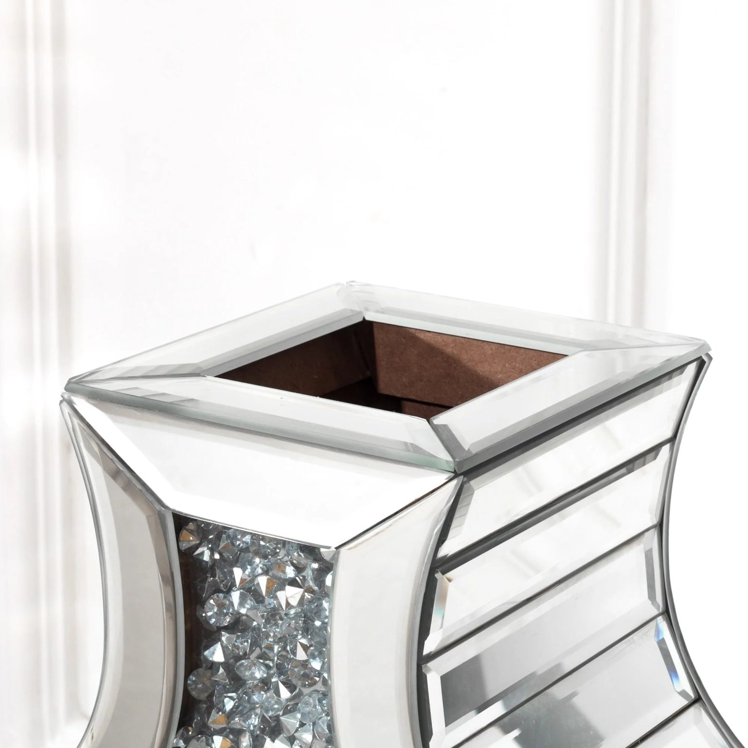 ZenVora Tall Crushed Diamond Floor Vase, Luxury Decorative Crystal Accent Vase for Living Room, Bedroom and Home Decor