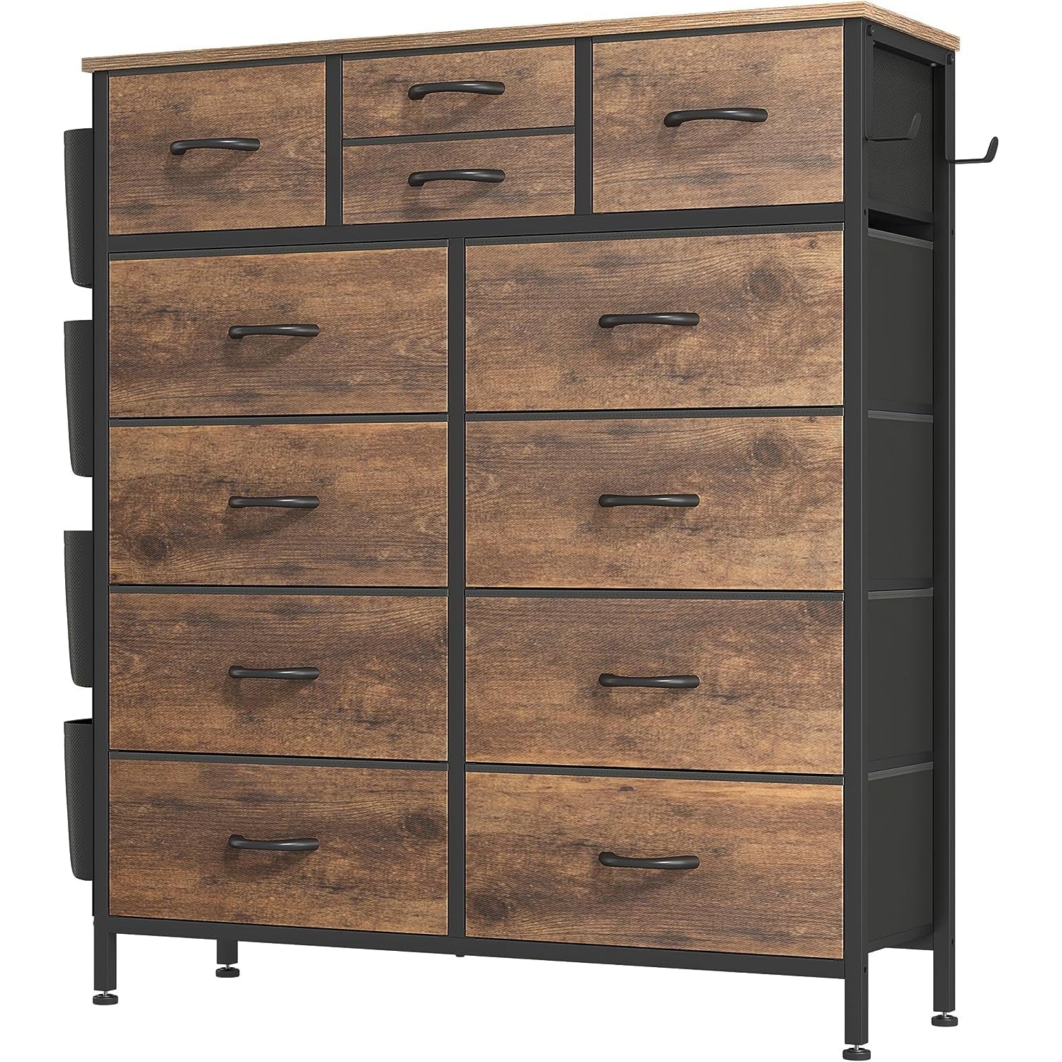 ZenVora 12 Drawer Fabric Dresser, Tall Bedroom Chest of Drawers with Storage
