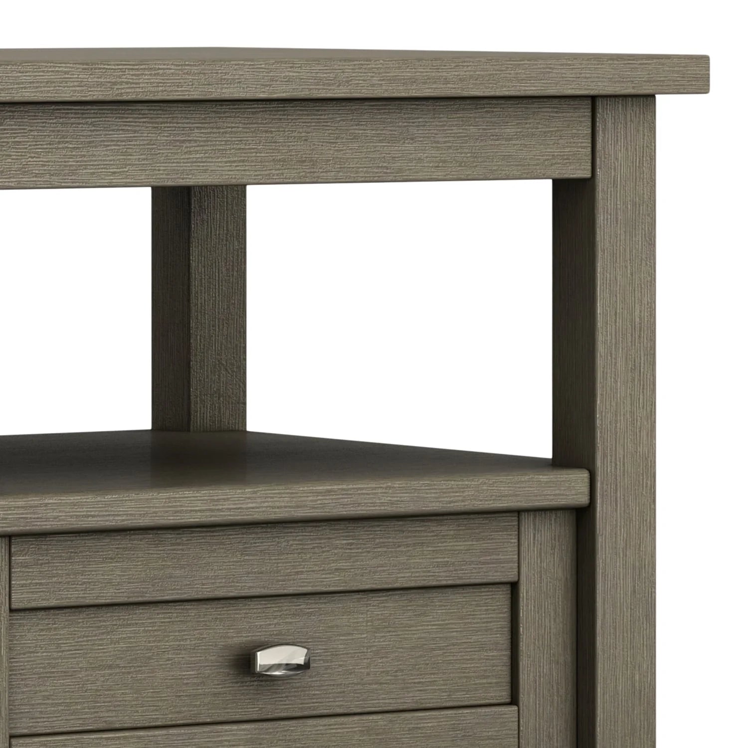 ZenVora 20 Inch Wide Solid Wood Rectangle End Table, Transitional Side Table