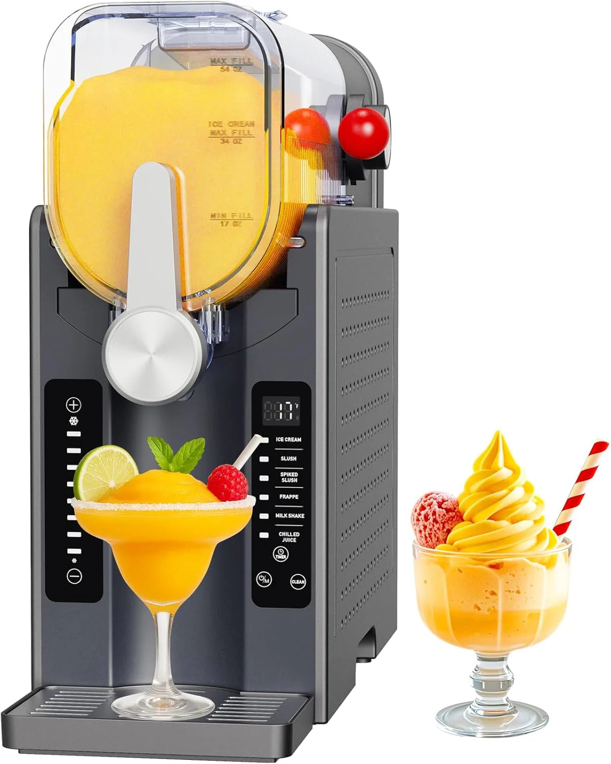 ZenVora Slushie Machine for Home, No-Ice Frozen Drink Maker, Real-Time Temperature Display, Auto-Cleaning, 6 Preset Modes, Frozen Margaritas, Cocktails, Frappes, Smoothies, Milkshakes