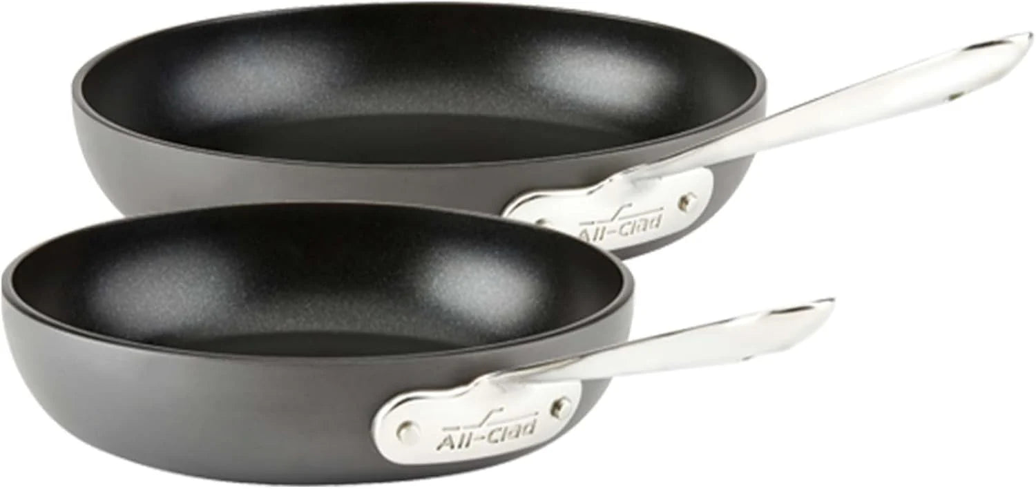 ZenVora 2 Piece Hard Anodized Nonstick Fry Pan Set, Durable Aluminum Skillet Cookware Set for Kitchen Cooking
