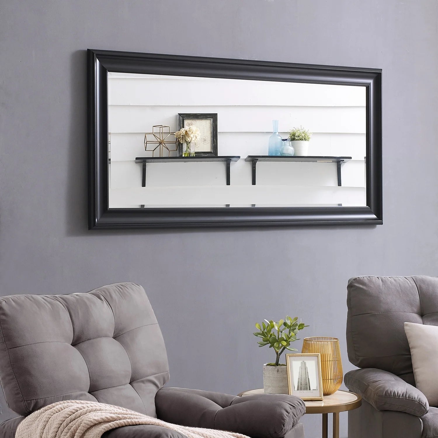 ZenVora Tall Full Length Mirror, Oversized Rectangle Full Body Wall Mounted Mirror with Smooth Faux Wood Frame