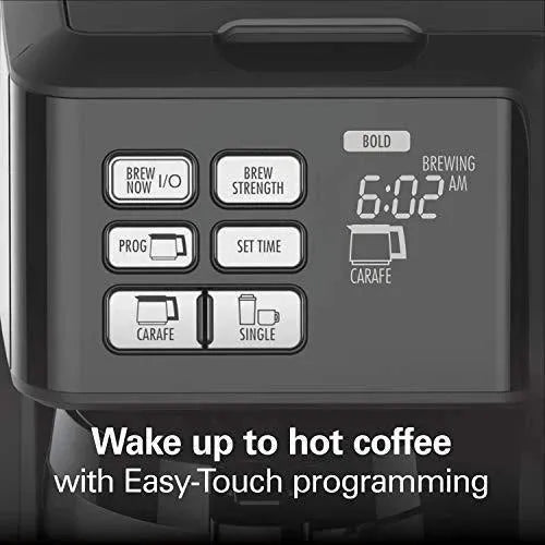 ZenVora Programmable Thermal Coffee Maker, Single Serve and Full Pot, Compatible with Pods or Grounds, Black and Stainless
