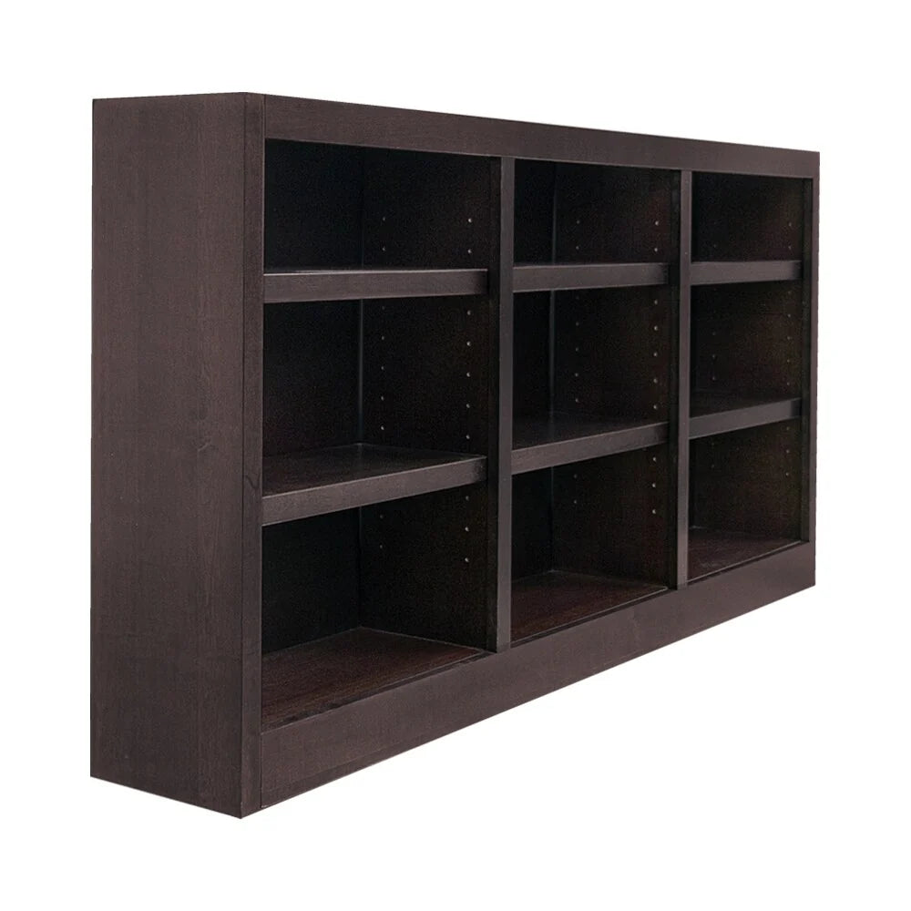 ZenVora Triple Wide Wood Bookcase, 9 Shelf 36 Inch Tall Bookshelf for Home, Office and Display Storage