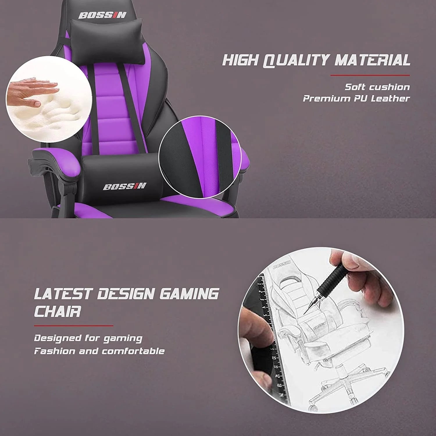 ZenVora Racing Style Gaming Chair, 300 lbs Big and Tall High Back Computer Chair
