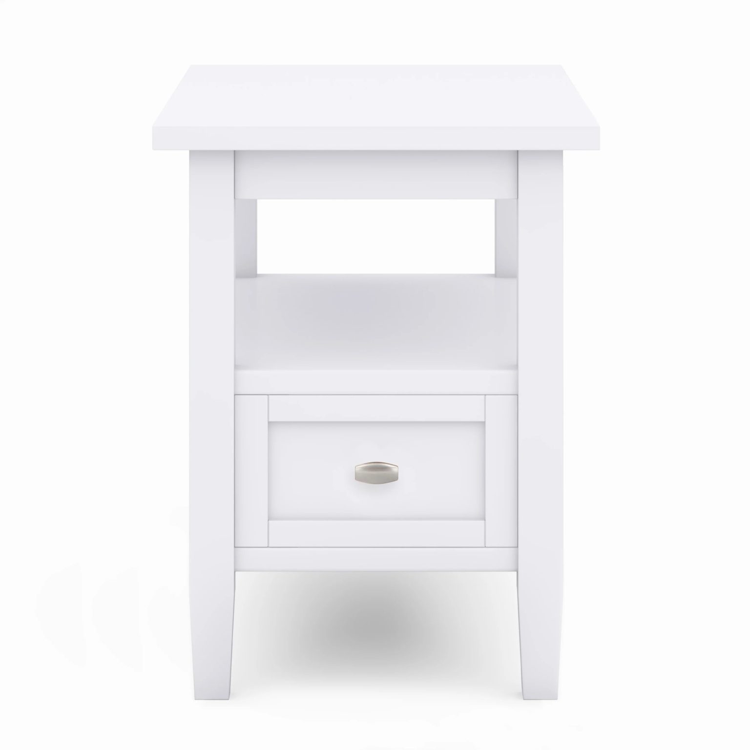 ZenVora 14" Wide Solid Wood Narrow Side Table, Rectangle Transitional Style Accent Table