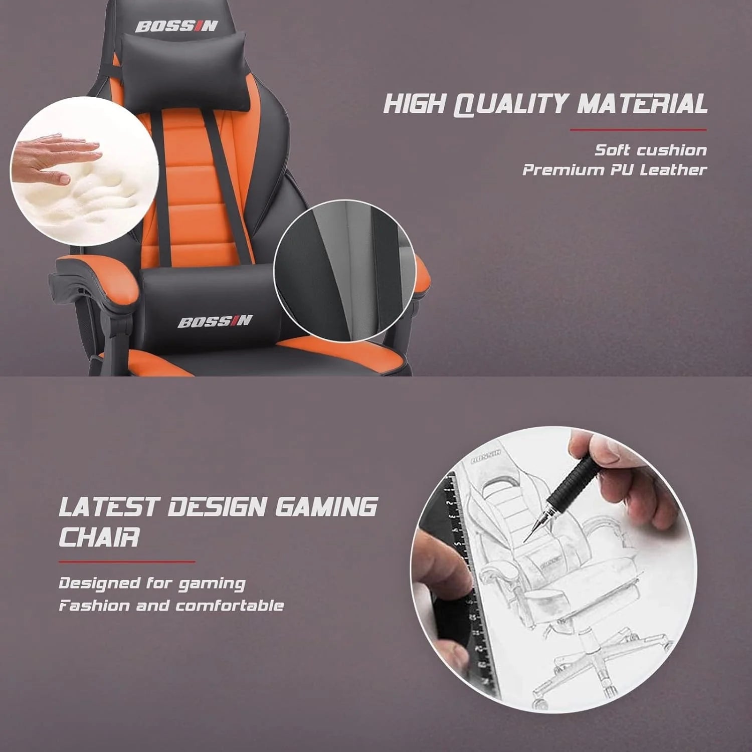 ZenVora Racing Style Gaming Chair, 300 lbs Big and Tall High Back Computer Chair