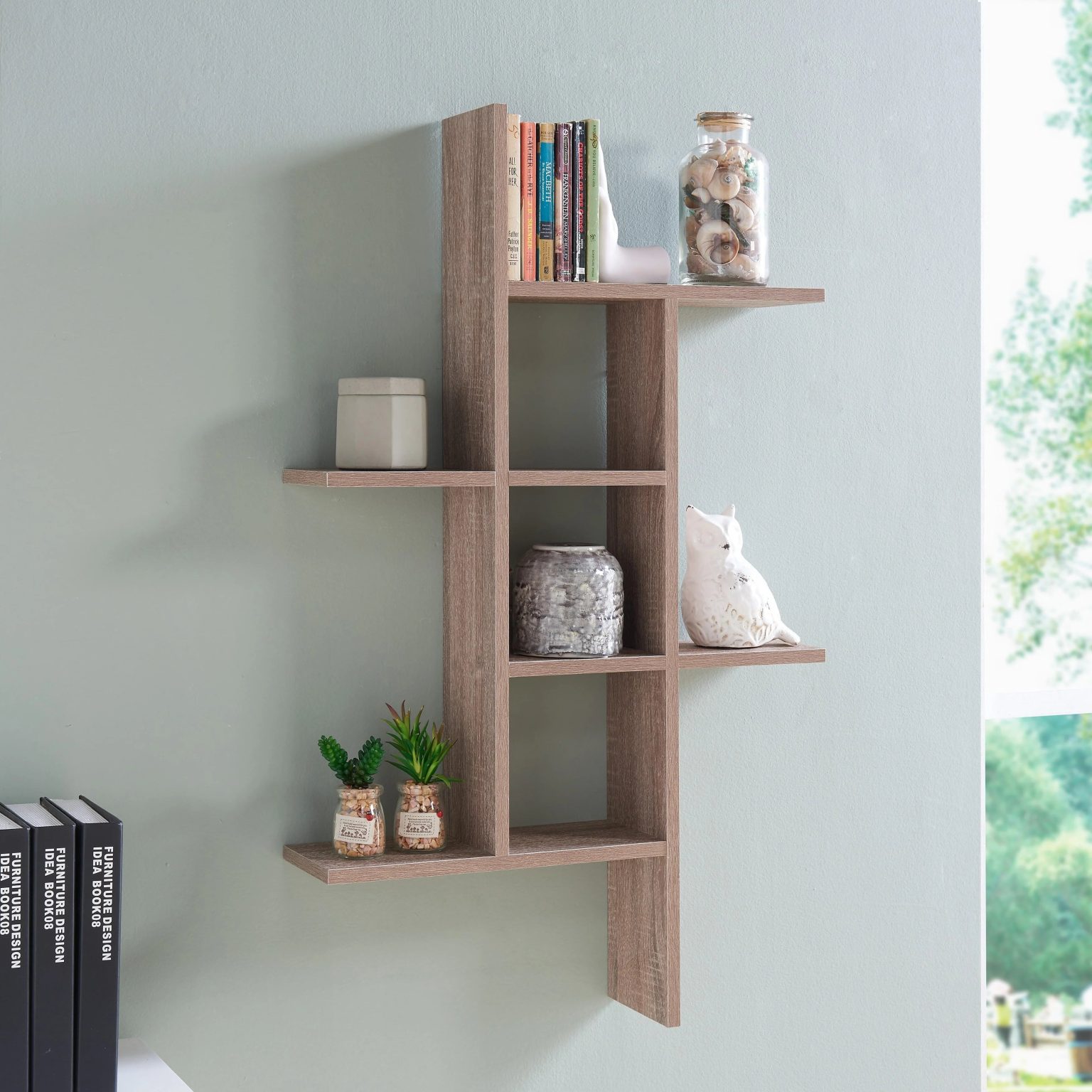 ZenVora Cantilever Floating Wall Shelf, Modern Decorative Display Shelf for Living Room, Bedroom and Home Storage