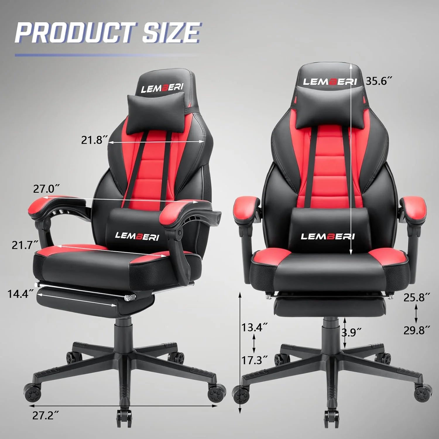 ZenVora Big and Tall Gaming Chair with Footrest, 400 LB Capacity Ergonomic Video Game Chair for Home and Gaming