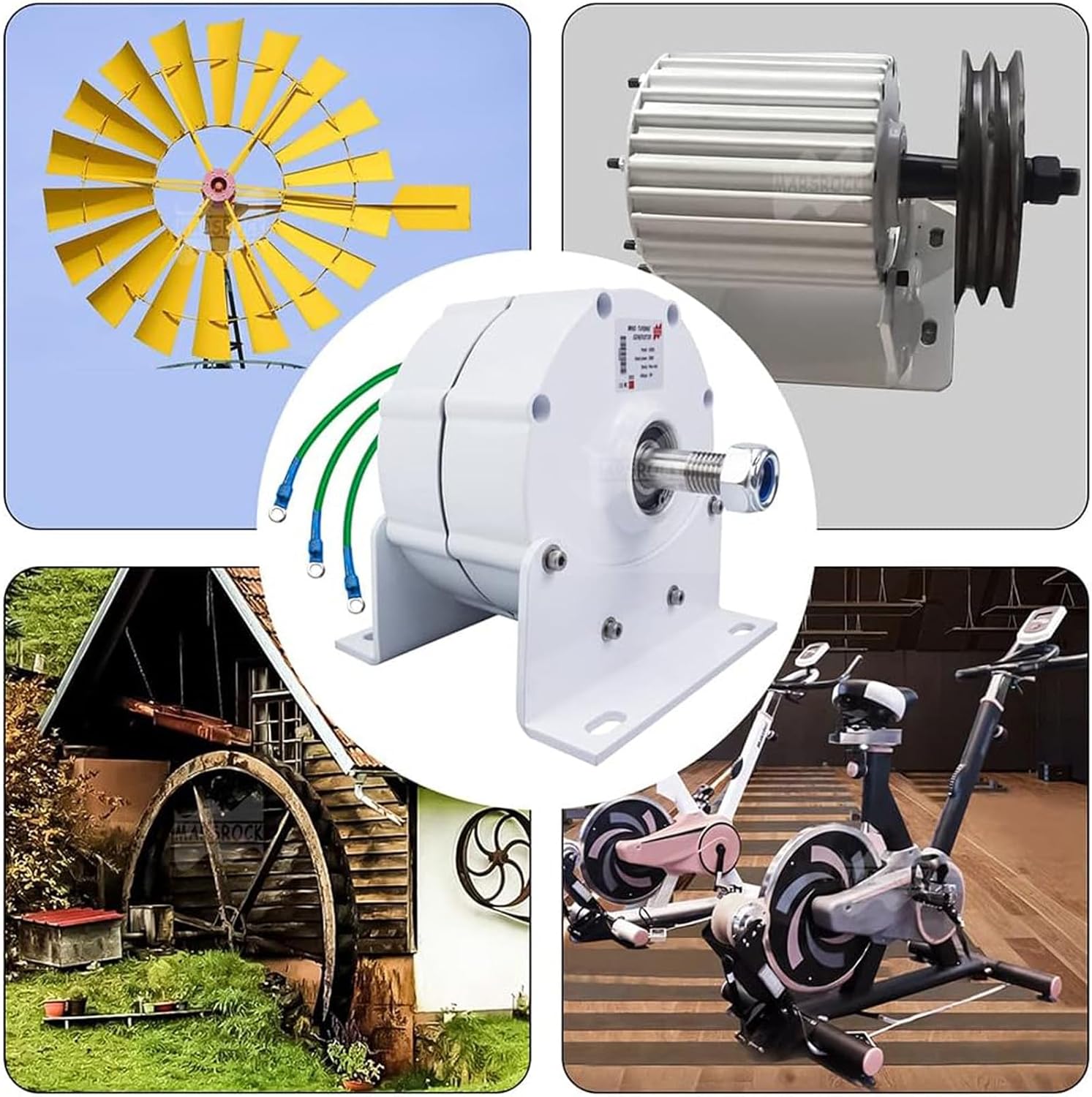 ZenVora 12,000W Low-RPM Permanent Magnet Generator, 12V/24V/48V/120V/220V Gearless Generator Motor for Wind Turbine, Water Turbine and DIY Power Generation
