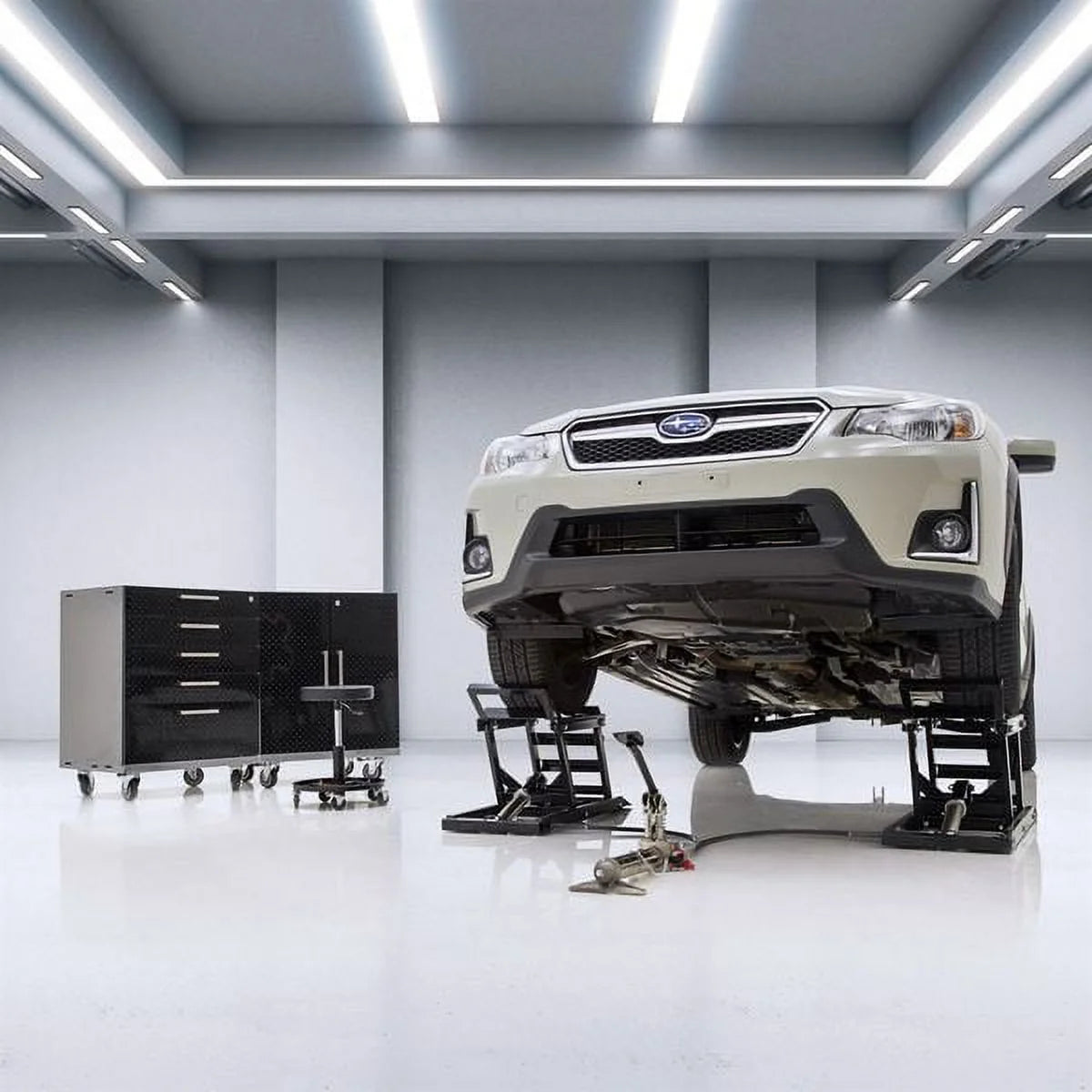 ZenVora Hydraulic Car Lift with Ramps – 3,000 lb. Capacity per Pair, 15.5" Max Lift Height