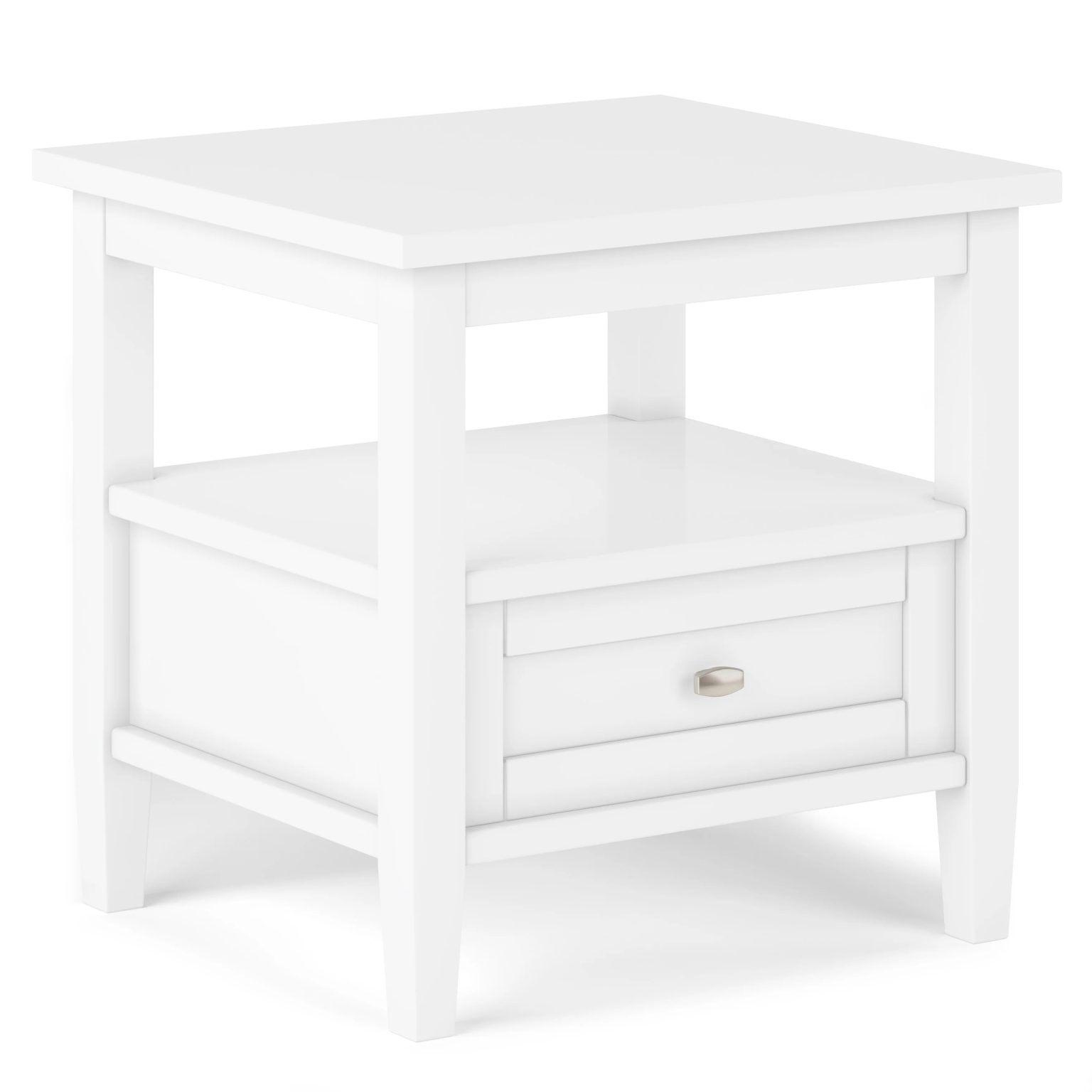 ZenVora 20 Inch Wide Solid Wood Rectangle End Table, Transitional Side Table