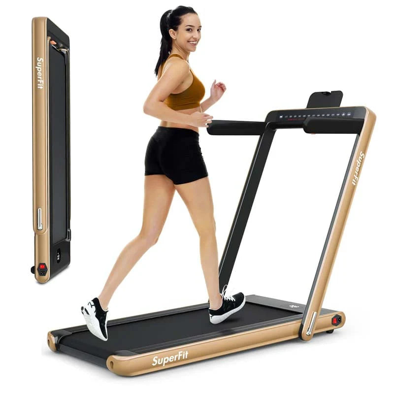 ZenVora 2-in-1 Folding Electric Treadmill, 2.25 HP, Under-Desk, with Dual Display and Smart App Control