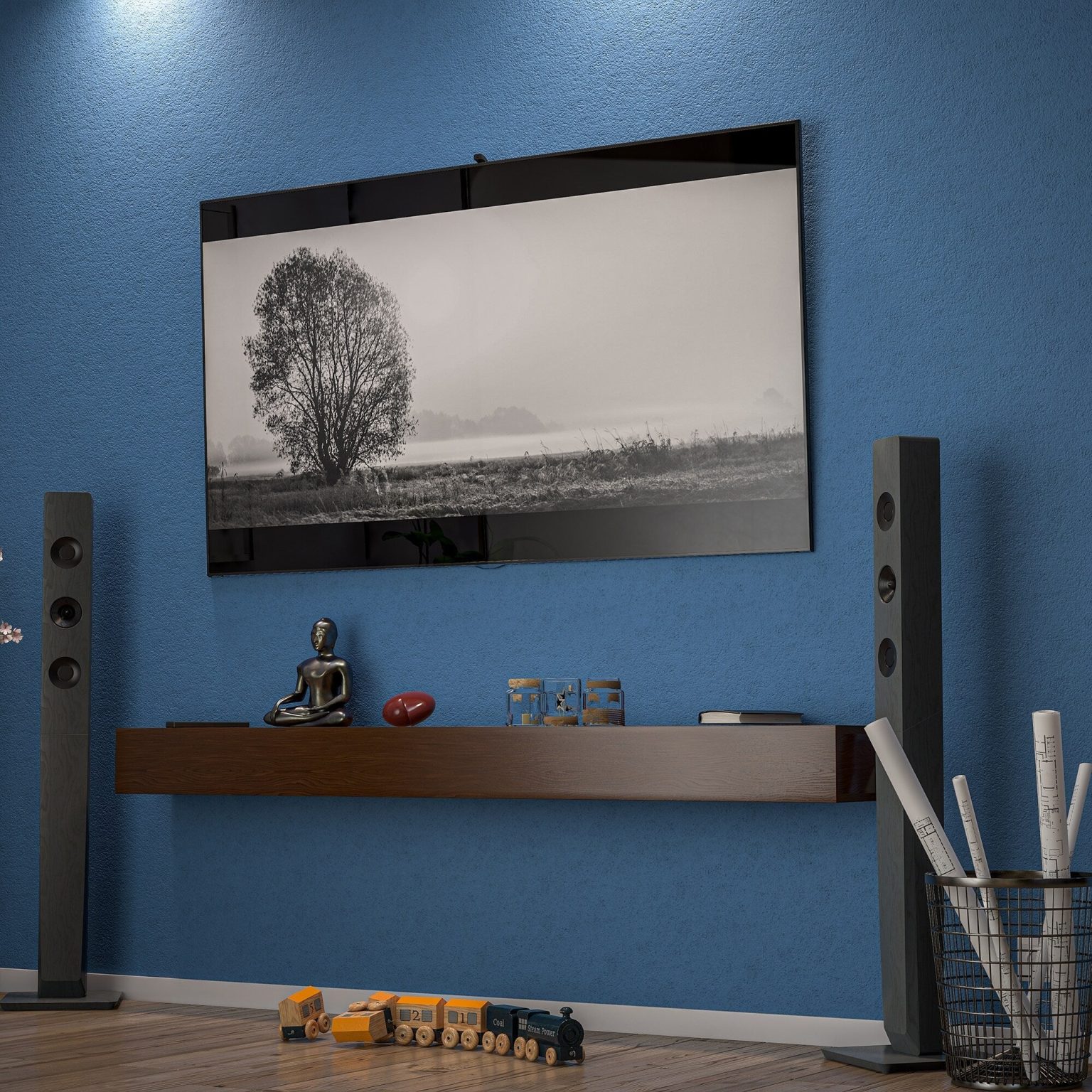 ZenVora 72 Inch Solid Pine Fireplace Mantel, Wall Mounted Floating Shelf in Brown
