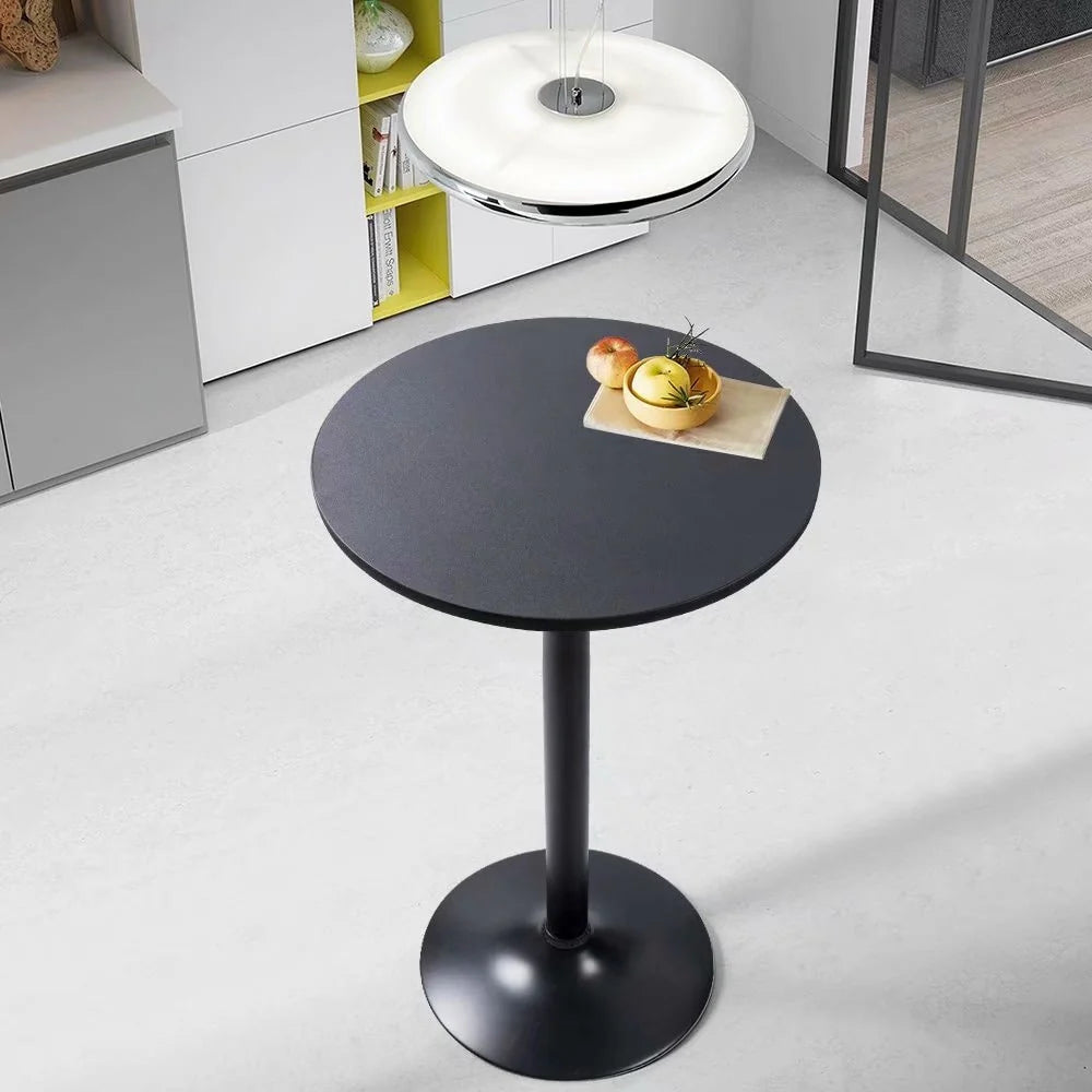 ZenVora Round Bistro Pub Table, Bar Height Cocktail Table with Metal Base and MDF Top, 23.8 Inch