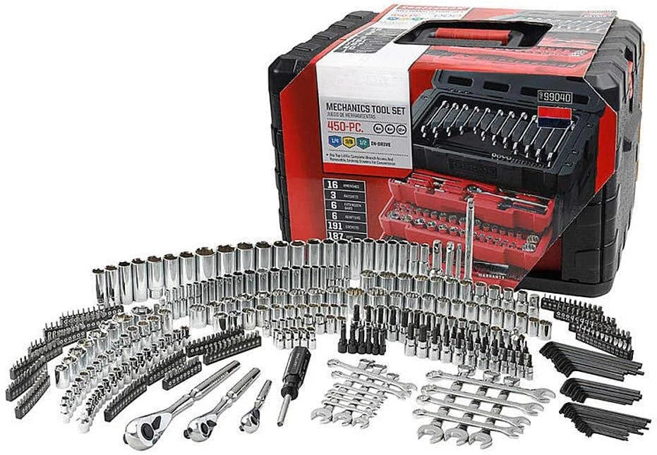 ZenVora 450-Piece Mechanics Tool Set, Ratchet Socket Hand Wrench Toolset