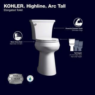 ZenVora Extra-Tall Elongated Toilet, 1.28 GPF, White, with Seat